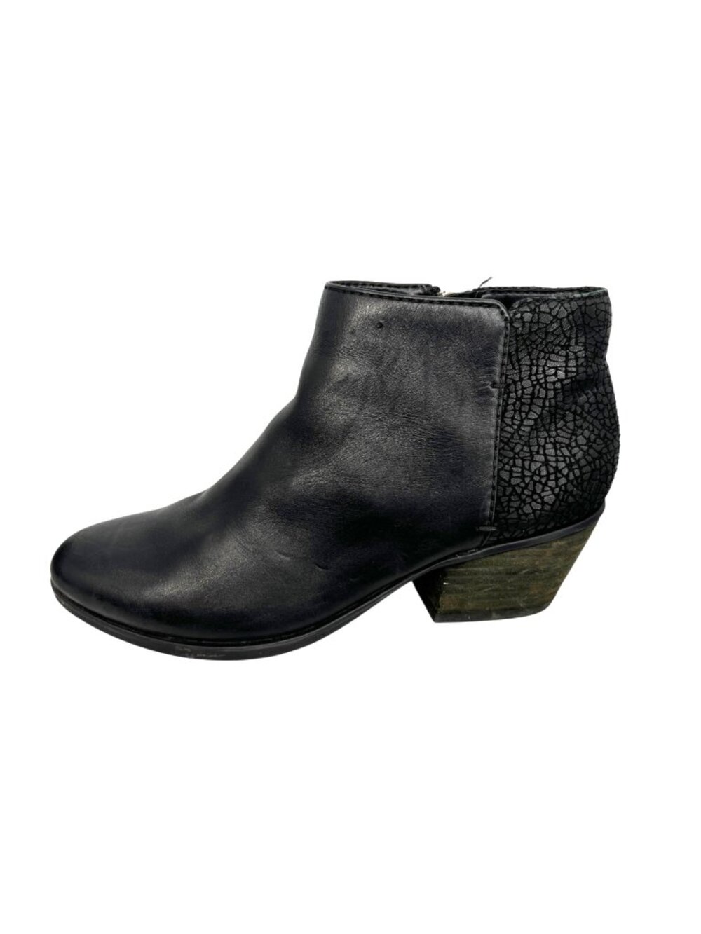 Clarks Artisan Gelata Italia Black Leather Ankle Side Zip Booties Size 8